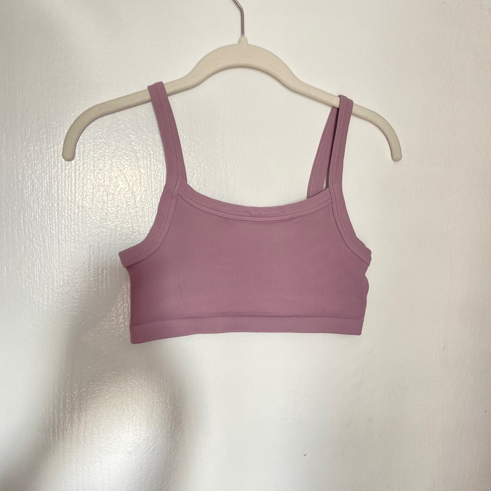 tillys ribbed lavender/pink cropped tank top